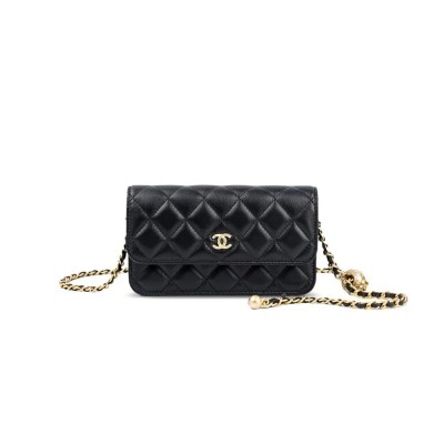CHANEL 23C METAL BALL PHONE BAG LAMBSKIN AP3071 (17*9*3cm)